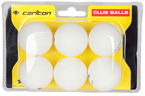 Carlton Unisex Club Table Tennis Balls 6 Pack White One Size