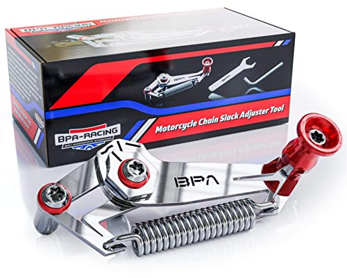 BPA–Racing Motorcycle Chain Slack Adjuster Tool - Innovative Chain Tensioning Tool For Easy, Quick & Precise Chain Slack Adjustment- Slack Setter Tool (Red)