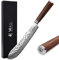 Wakoli Nussbaum Premium BBQ Blockmesser mit 30 cm Klinge gefertigt aus 67 Lagen echtem Damaststahl mit Nussbaumholzgriff I Damastmesser Küchenmesser und Profi Kochmesser