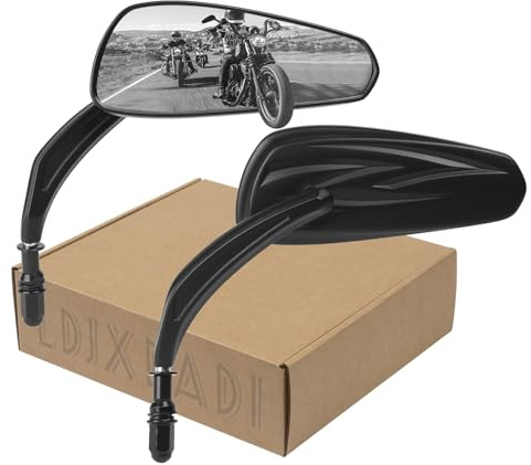 LDJXDADI Motorcycle Rear view Mirrors for Sportster Road King Street Electra Glide Road Glide Dyna Softail 1982-2024 (Black)