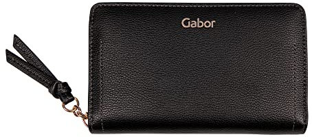Gabor bags Damen Malin Geldbörse Portemonnaie Reißverschluss Mittelgroß Schwarz, Black