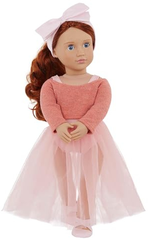Our Generation – 18-Inch Ballerina Doll – Lifelike Blue Eyes & Red Hair – Ballet Outfit & Hair Bow – Pretend Play 3+ Years – Aubrie
