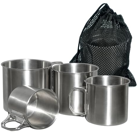 Edelstahl Becher Camping Tasse Set