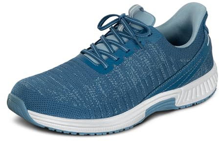 Orthofeet Men's Orthopedic Yari Hands-Free Water-Repellent Slip-Resistant Sneaker, Blue, Size 9 Wide