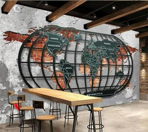 ISAPEE Customized Large Wall Painter Nostalgic Embossed World map bar Catering Background wallPapel de Parede