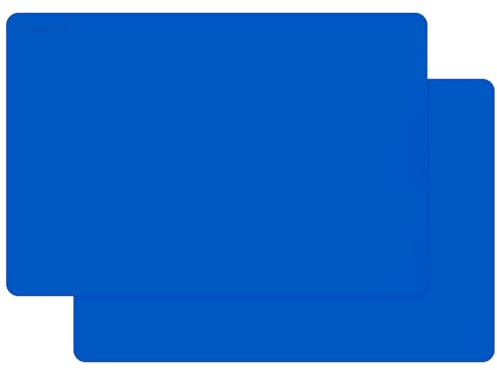 20 x 16' Silicone Protective Mats 2-Pack, Non-Stick Extra Large Pastry Baking Mats, Heat Resistant Tabletop Protectors (Blue)