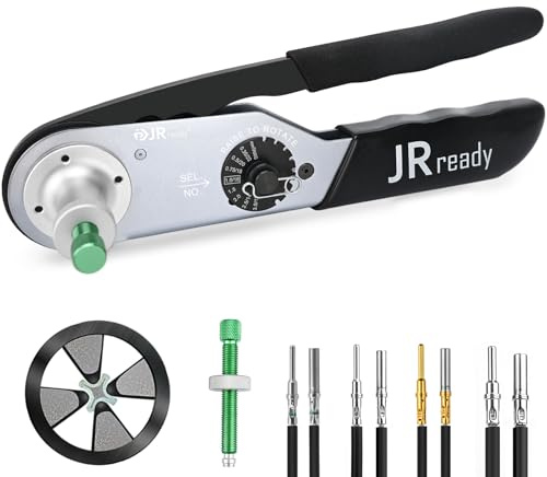 JRready JRD-HDT-48 Deutsch Crimpzange Für 12 16 20 Gauge Solid Contact, DTP DT DTM Steckverbinder Locator Einteilige Crimpzange Äquivalent zu HDT-48-00 Deutsch Crimpwerkzeuge (12-22AWG)