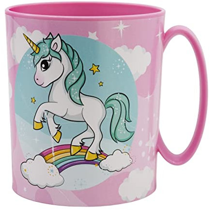 Kunststoffbecher/Tasse 350 ml wählbar: Minnie - Princess - Frozen -PawPatrol/Becher mit Henkel aus Kunststoff BPA frei Mikrowelle geeignet/Mädchen Geschenk (Einhorn mehrweg)