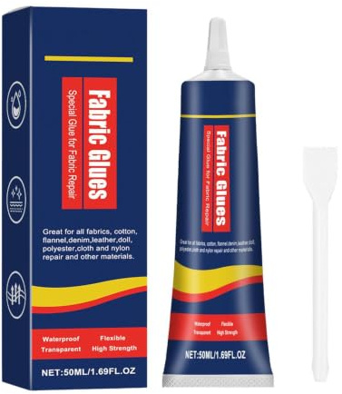 Colle pour tissus pour vêtements - Gel de réparation textile - Colle sans couture - 50 ml - Colle forte et sèche pour vêtements, poupées en tissu, restauration de toile, pâte de fixation pour