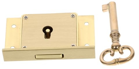 LABRIMP Cerradura de Cajón de Retro Cerradura de Seguridad para Muebles y Archivos para Escritorios y Gabinetes Protección Adicional para y Objetos Valiosos