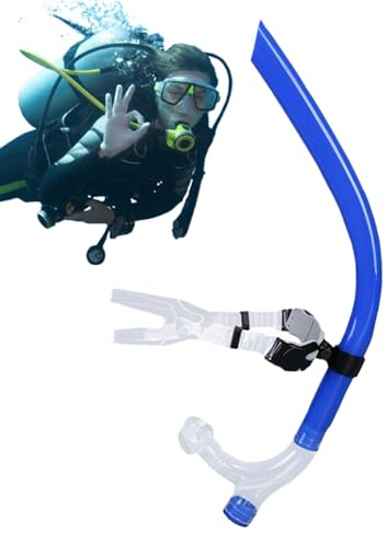Sollee Boccaglio Per Nuoto | Snorkel Frontale da Vasca,Allenamento Fascia Regolabile Boccaglio In Silicone Tubo