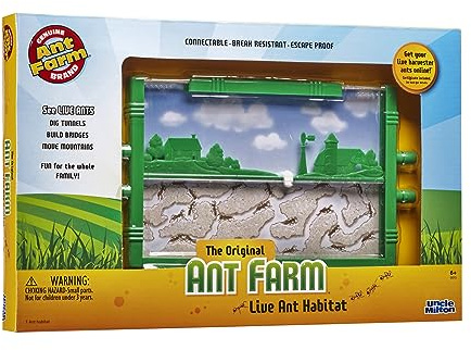 Uncle Milton | Original Ant Farm | Contains 4 Antports to Connect Your Ant Farm Other Habitats, Classic Kids Educational Toy, Boys and Girls Outdoor Toys, Ages 6+ | Basic Fun 00015