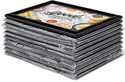 Vorteilspack 10 x Bilderrahmen Klapprahmen Plakatrahmen aus Aluminium/Kunststoff schwarz matt im Set - DIN A4 - Geschenkidee für Familien - Fanposter