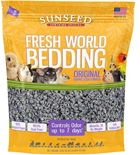 Sunseed 18222 Fresh World Bedding for Small Animals, Original Gray - 2130 Cubic Inch