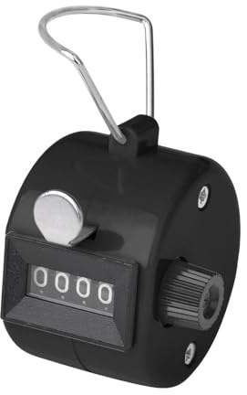 GOGO 1 Pezzi Contatore Manuale, Contatore Contacolpi in Plastica Portatile a 4 Cifre,Tally Counter per Golf/Allenatore/Scuola/Eventi/Contare/Sport - Nero