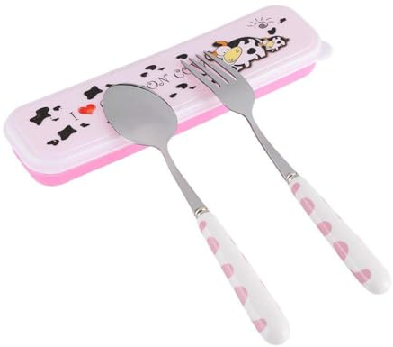 Kinderbesteck, 2-Teilig Kinderbesteck Edelstahl, Babybesteck Kleinkind Gabeln Löffel Messer Set, Kleinkind-Besteck-Set Mit Etui, Baby Löffel Gabel Messer