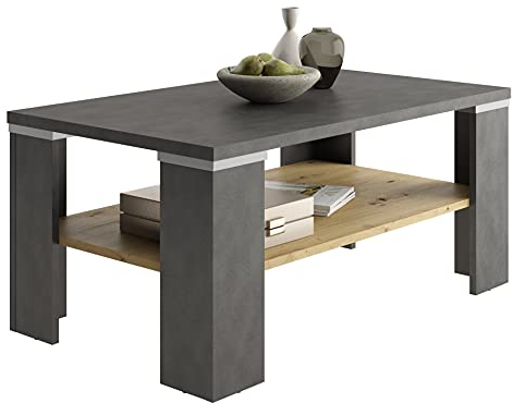 DEINE TANTE EMMA 664-001 Bastia Matera grau/Artisan Eiche Nb. Couchtisch Beistelltisch Tisch Wohnzimmertisch ca. 100 x 46x 60 cm FMD