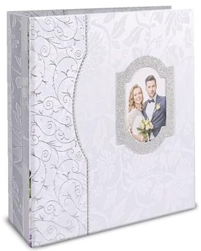 Album Fotografico per Nozze, Matrimonio, Porta Foto per Cerimonie, 20 Tasche per Foto da 32,5x25cm, 32x33x4,5 cm