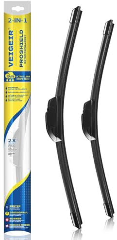 VEIGEIR 24 Inch + 18 Inch Windshield Wiper Blades 2 Pack, Front J/U Hook Replacement Compatible with Nissan Frontier 2005-2019, Compatible with Chevrolet Equinox 2018-2022