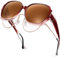 URUMQI Überzieh Sonnenbrille für Brillenträger Damen, Polarisierte Überbrille Sonnenbrille über Normale Brille, Quadratisch Sonnenbrillen Fit over Sunglasses mit UV400 Schutz Weinrot Rahmen