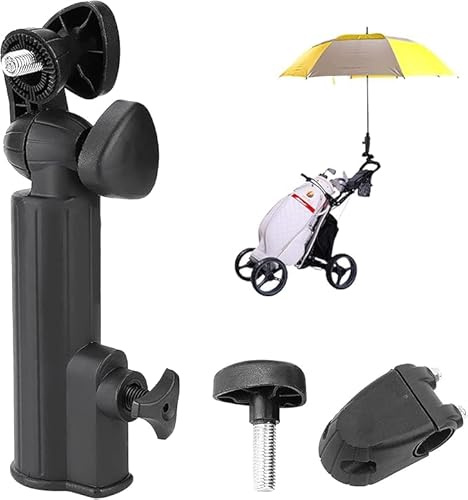 Hominas Soporte para Paraguas de Golf Universal Soporte de Paraguas para Carrito de Golf Ajustable Negro