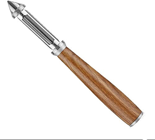 HGDXDP Pelafrutta Pelatore Multifunzionale in Acciaio Inox con Manico in Legno, Cucina Domestica, Taglia 18,8 cm * 2 cm