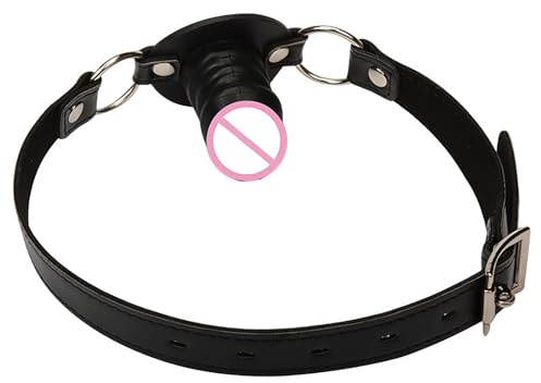 Kutocesy Bola Mordaza de Silicona con Correa de Cuero Ajustable – BDSM Mordaza Boca Sex Suave y Segura para Juegos de Rol – Impermeable y Fácil de Limpiar (Black-5cm)