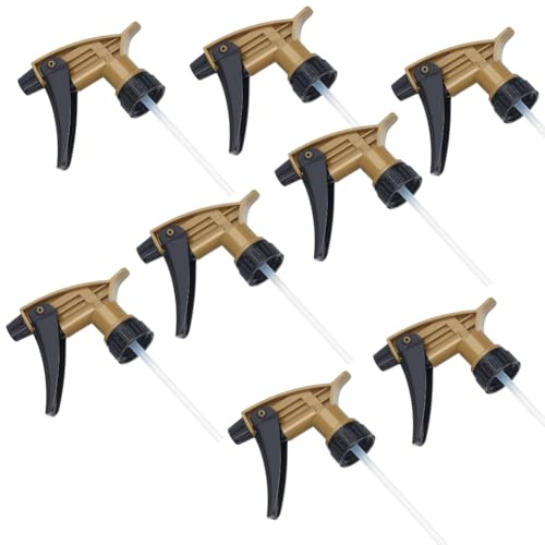 WEBEEDY 8 PCS Acid Resistant Trigger Sprayer Adjustable Nozzle Spray Head Ergonomic Design Heavy Duty Industrial Sprayers for Auto Clean Chemical Resistant Sprayer Replacement,(Plastic Tube 29.5cm)