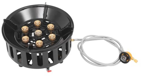 Campingspis med 21 kW gaskök med piezo-tändning, bärbar gasspis camping gasspis förbättrad med 3 adaptrar och förvaringsväska butangasbrännare för resor, camping och picknick