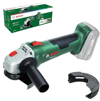 Bosch 18V System Smerigliatrice angolare a batteria PWS 18V-70 (Per lavori di taglio e smerigliatura di piccole e medie dimensioni; diametro del disco abrasivo: 115 mm)
