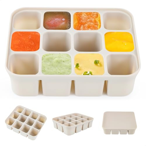 Contenitori Ermetici per Alimenti, Contenitori Vetro per Alimenti in Silicone, Set Pappa Svezzamento con Scomparti, Schiscetta Pranzo Adatta a Microonde e Congelatore, per Picnic e Feste in Famiglia