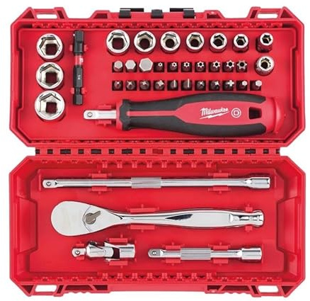 Milwaukee 4932498381 Ratschen-, Schraubendreher- und Steckschlüssel-Set, 6,35 mm (1/4 Zoll), 38-teilig