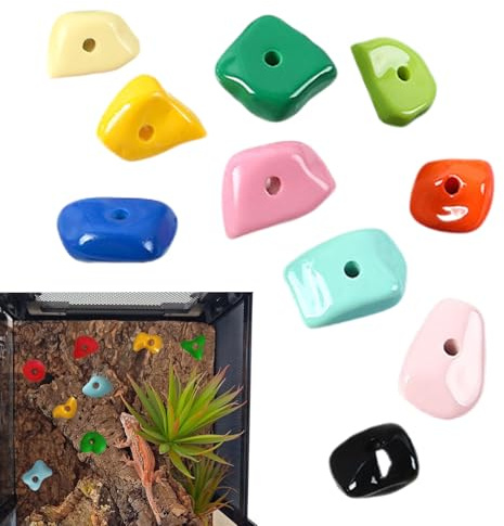 Agarres De Escalada para Dragones Barbudos 10 Piezas Accesorios Acuarios Reptiles,Suministros Gecko Acuario Terrario Tanque Lagarto Dragón Barbudo