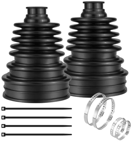 Kit di Riparazione Soffietto CV Universale in Gomma 2 Pezzi per Alberi da 19 a 24 mm Strumenti per Soffietti Giunto di Trasmissione Set Soffietti Ermetici con Fascette e Fascette Stringitubo