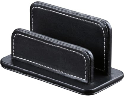 Alipis Portatarjetas para Negocios de Piel Sintética Negro Estuche para Tarjetas de Visita Compacto y Elegante Expositor de Negocios Práctico para Oficina y Uso Profesional