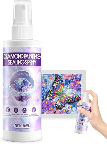 WEILAOK Colla Diamond Painting, Spray Colla per Diamond Painting, Diamond Painting colla Spray per Pietre Preziose in Resina e Pittura con Diamanti, Resistente ai Raggi UV, Trasparente, 150ml