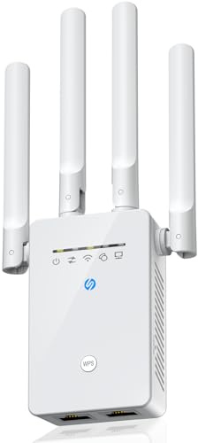 WiFi-förlängare signalförstärkare, internetförstärkare med lång räckvidd för hem, nät Wi-Fi 6X snabbare trådlös WiFi-repeterare med Ethernet-port, bredare täckning än någonsin, 1-tryckinställning