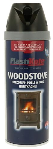 Plasti-kote 26030 Wood Stove Twist and Spray ,Black,400ml
