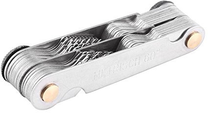 Gewindemesslehre Edelstahl Einstellbare Gewindestopfenlehre Magnetschraube Teilungsmessgerät(Metric/Imperial(52pc))