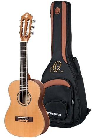 ORTEGA Family Series konsertgitarr 1/4 Lefty – natur ceder inklusive fodral (R122-1/4-L)