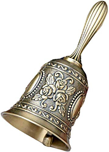 LERTREEUK Retro Rufglocke Antike Handglocke Bronze Abendessen Glocke Resturant Service Glocke Messing Schellen Hochzeit Klassenzimmer Kirche Bell