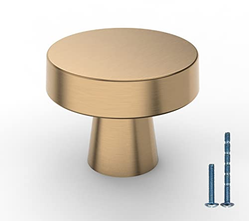 KNOKLOCK 10 Pack Kitchen Cabinet Knob Champagne Bronze Round Dresser Knobs Gold Drawer Knobs Kitchen Cabinet Hardware Knobs for Dresser Drawers