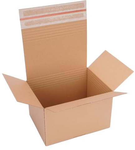 verpacking Automatlåda 260 x 200 x 115–160 mm VP 40 höjdvariabel Brun [Storlek och antal valbara] fraktkartonger med självhäftande lock 60 stycken