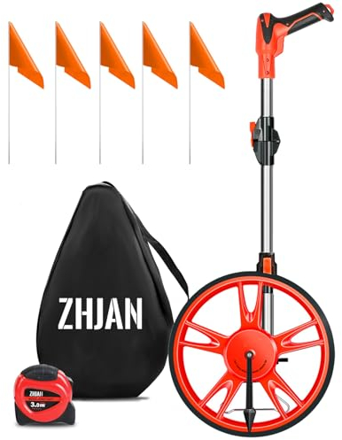 ZHJAN Measuring Wheel 99,999.9 Meters, Foldable Measuring Wheel with Storage Bag, Road Measuring Tool Used to Measure Distance Measuring Wheel of Indoor and Outdoor