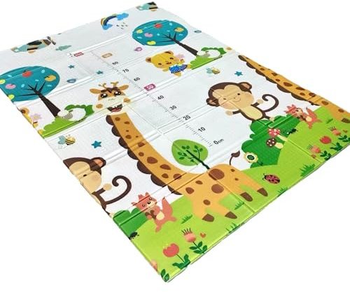 1Above Foldable Baby Playmat 180x130cm | Waterproof | Reversible Large Playmat | Thick Padded XPE Baby Crawl Mat | Ideal for Bedroom, Nursery & Playroom