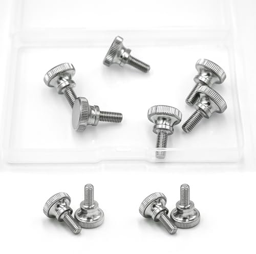 Lewttyer 304 Edelstahl Rändelschraube M5X12 Mm Daumenschrauben Stellschrauben Flache Rändelkopf-Rändelschrauben (10 Stück)