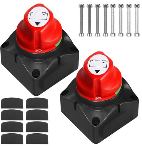 2 Pièces Coupe Circuit Batterie 12V 24V, Interrupteurs de Voiture 275A, ON-OFF, Isolateur pour Voitures, Bateaux, Camions, Camping-cars