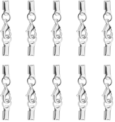 Set de 10 Cierres de Acero Inoxidable para Pulseras y Collares, Broche de Langosta Duradero, Cierres Multifuncionales para Creación y Reparación de Joyería, Accesorios de Bricolaje, Plata Elegante