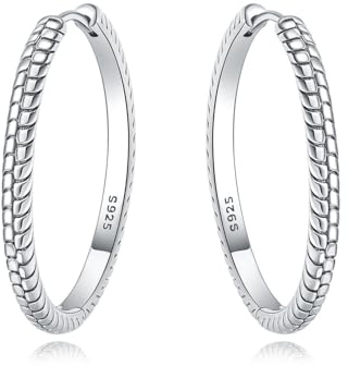 CYMYSS Örhängen Dam Silver 925, Klassiska Creoler i Sterling Silver, Små Ringar för Kvinnor och Flickor, Minimalistiska Smycken Present