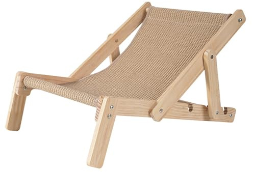 Vmiorzq Silla rascadora para Gatos, Tumbona elevada | Herramientas multifuncionales de Afilado de Garras, Suministros de Madera Maciza para Mascotas para Gatitos pequeños, medianos y Grandes